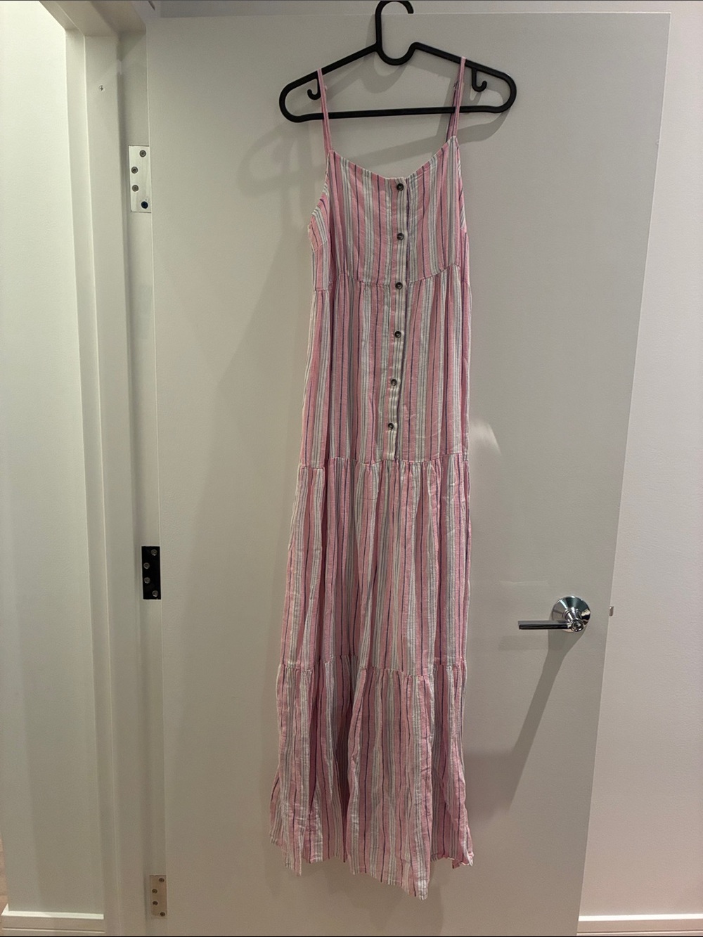 Pink Striped Button-Front Maxi Dress by Splendid